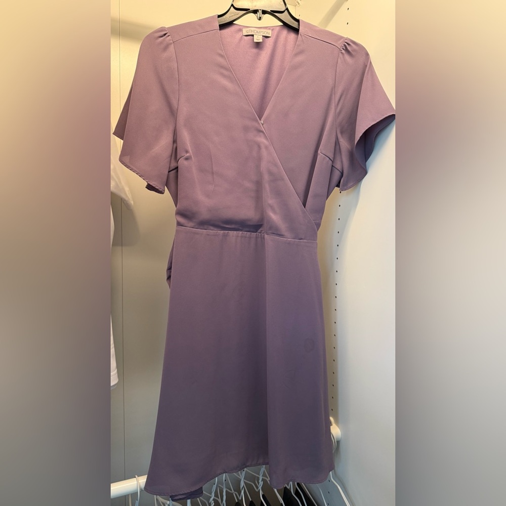 Elegant Purple Wrap Dress